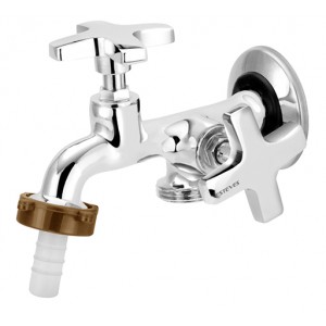 Torneira Tanque com Derivação Máquina de Lavar 1131 Alfa C34 Cromado Esteves VTD200CWG