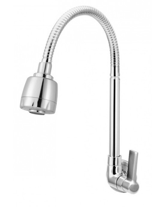 Torneira Cozinha Parede Bica Articulada com Ducha C60 Cromada Esteves VTP900CWB