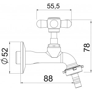 Torneira Uso Geral Jardim e Tanque 1153 Classic Plus C51 Cromado Esteves VTJ133CWG