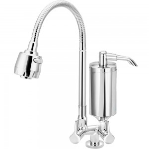 Torneira Cozinha Bancada Com Filtro e Ducha ¼ Volta Bica Articulada  Clean C62 Cromado Esteves VTF901CWB