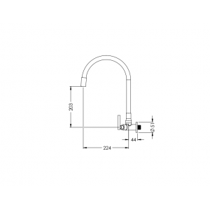 Torneira Cozinha Parede Bica Articulada Preta Versata Esteves VTP360CWC
