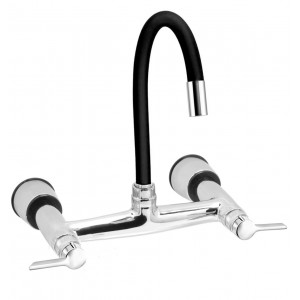 Misturador Cozinha Parede Bica Articulável Preta ¼ Volta 1258 Clean C62 Cromado Esteves VMP465CWC