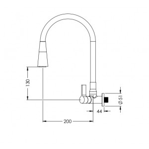 Torneira Cozinha Parede Bica Articulada Preta com Ducha Clean C62 Esteves VTP622CWB