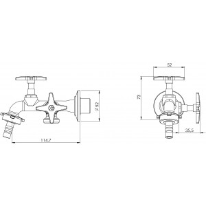 Torneira Tanque com Derivação Máquina de Lavar 1131 Eco C23 Cromado Esteves VTD023CWG