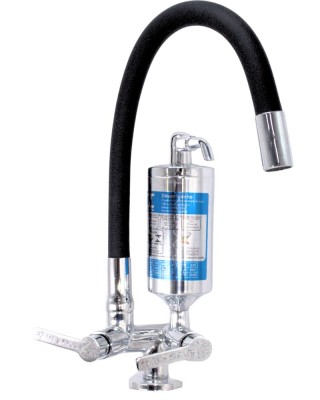 Torneira Cozinha Mesa Com Filtro ABS ¼ Volta Bica Articulável Preta Omega C61 Cromado Esteves VTF462CWB