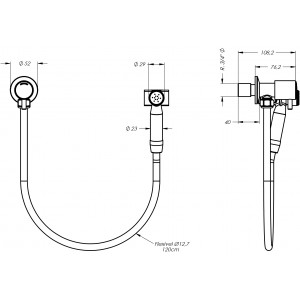 Ducha Higiênica Com Registro Sem Derivação 1984 ¼ Volta Fit Cromado Esteves VAB558CWB