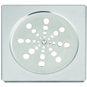 Grelha inox Quadrada Sem Caixilio 100Mm Cromado Esteves VAD375IWG