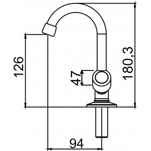 Torneira Banheiro Mesa Bica Alta ¼ Volta 1198 Mônaco Plus C40 Cromado Esteves VTL141CWB