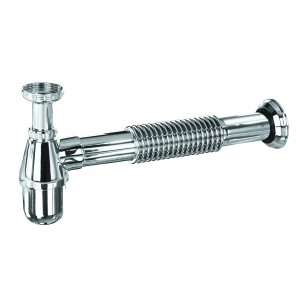 Sifão Cozinha Corrugado 1.1/2X2 Tubo Saida 30cm Dn50 Cromado Esteves VSM182CWB - com adaptador para 2"