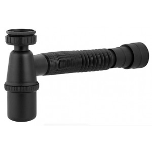 Sifão Universal Saída Extensível Porca Plástica Preto Fosco Esteves VSP350PWG