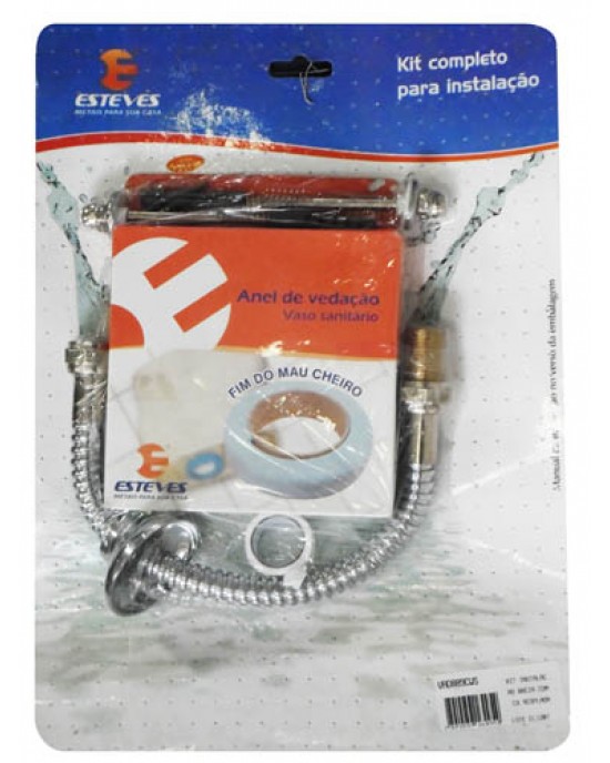 Kit Instalação Para Bacia Com Cx Acoplada (Flexivel Latão) Cromado Esteves VAD889CWS