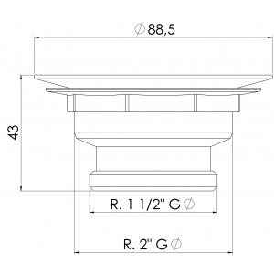 Válvula Cozinha 3.1/2X1.1/2 Cromado Esteves VVA228CWB - Cesto em Metal