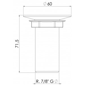 Válvula Lavatório Com Ladrão 2.3/8X1 Cromado Esteves VVL214CWB