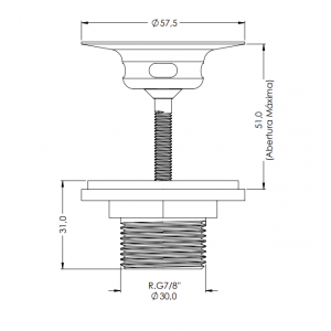 Válvula Lavatório Unificada Cromado Esteves VVU001CWG